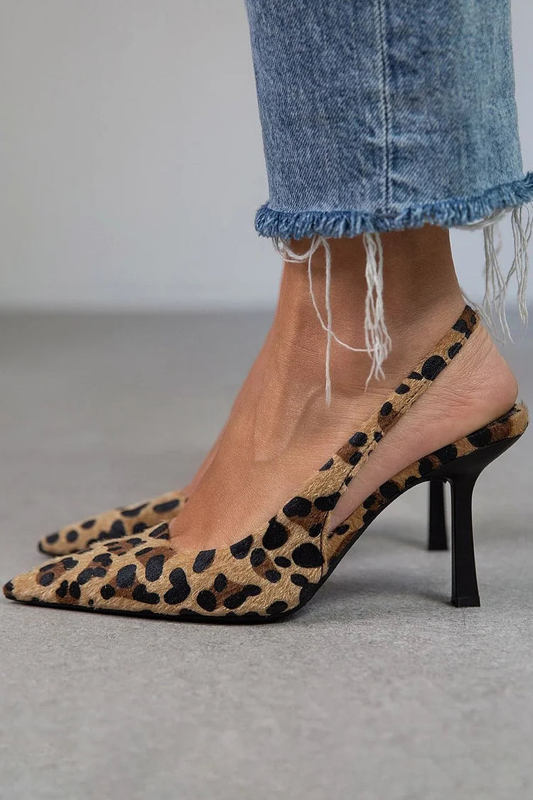 Ambra™ | Leopardmönstrade klackar med hälrem