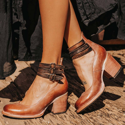 Ginevra™ | Pumps med flera remmar och tjock sula