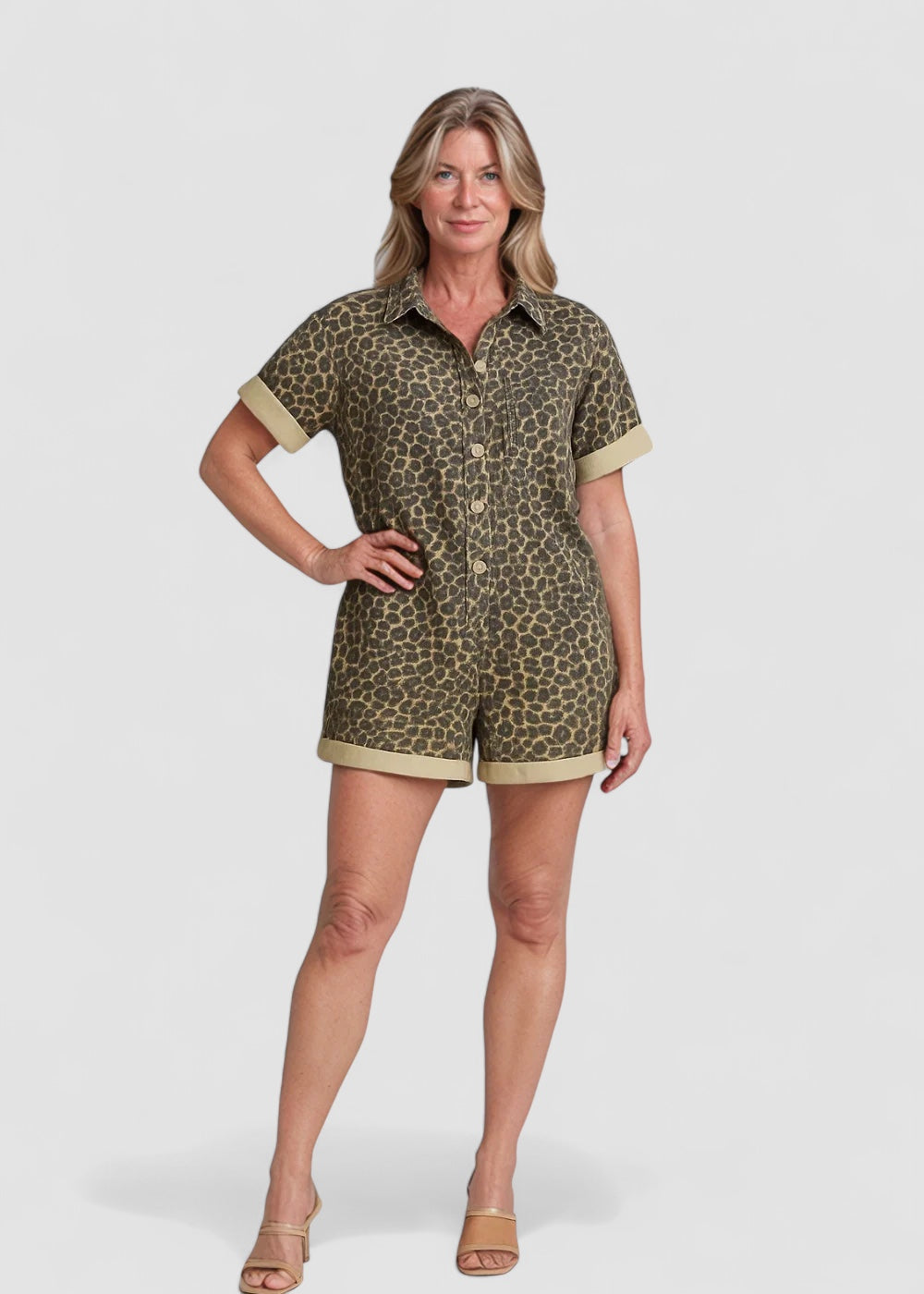 Skjortklänning med leopardprint