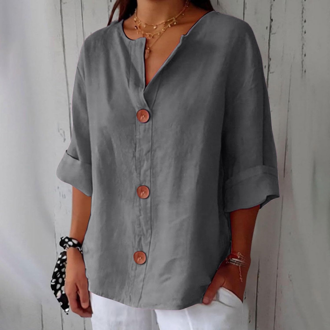 Sienna - Blus med knappar framtill