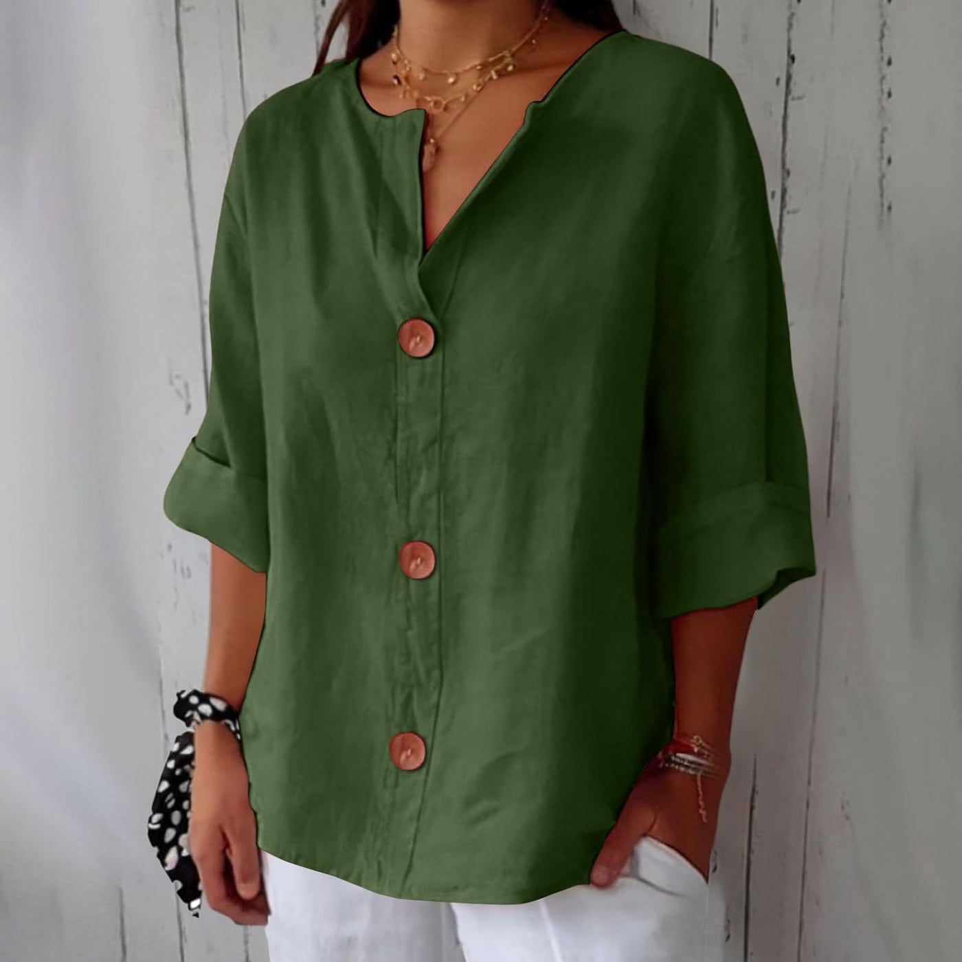 Sienna - Blus med knappar framtill