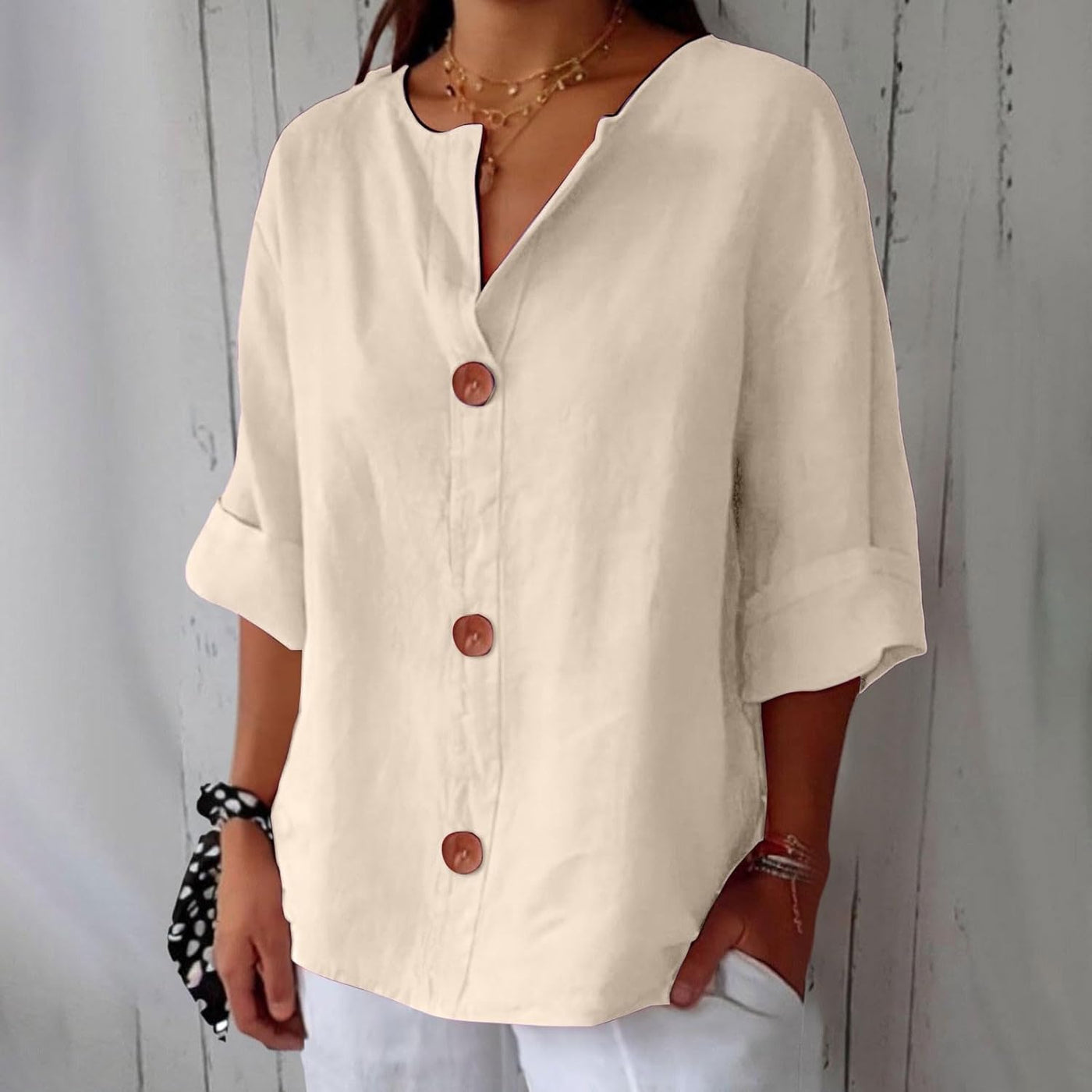 Sienna - Blus med knappar framtill