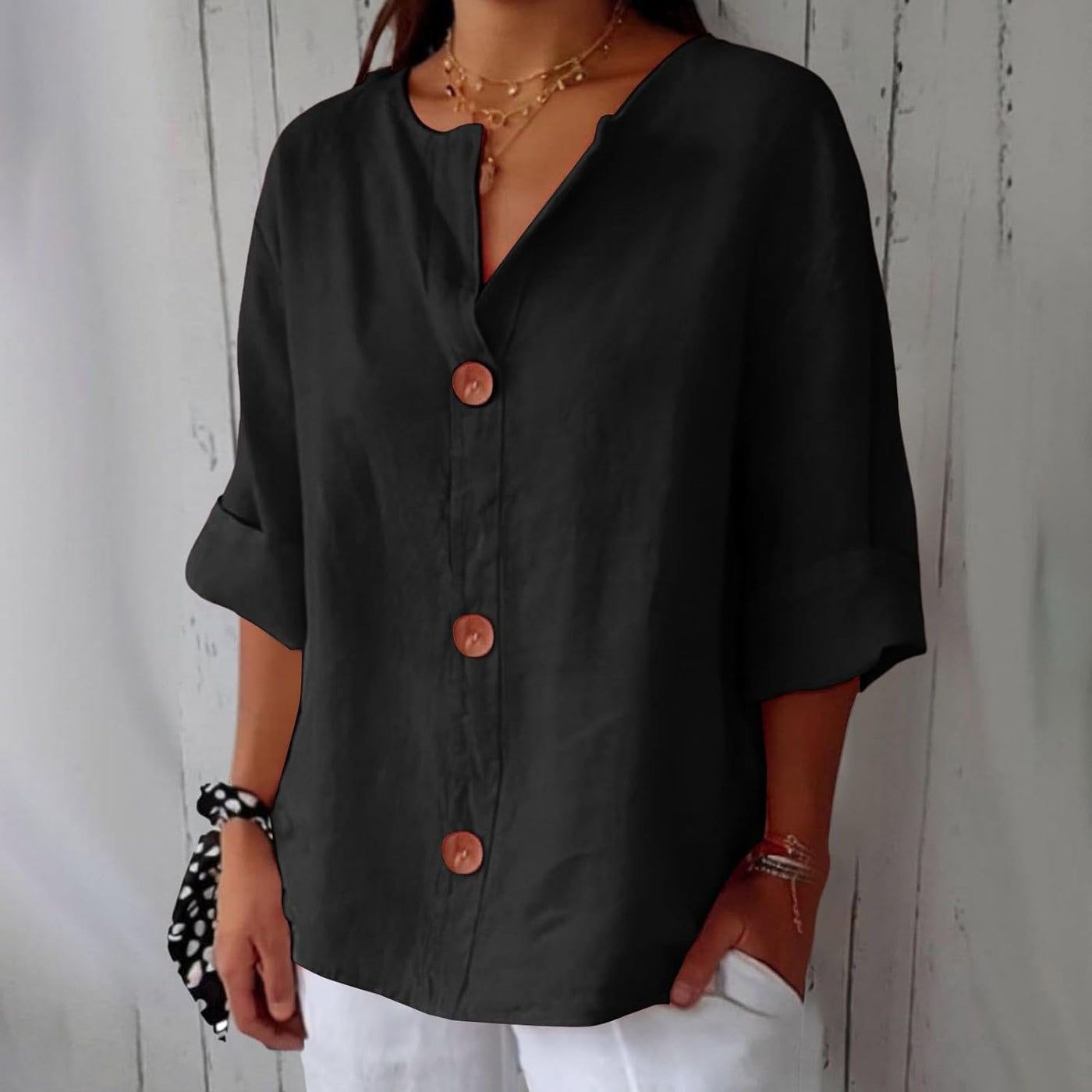 Sienna - Blus med knappar framtill
