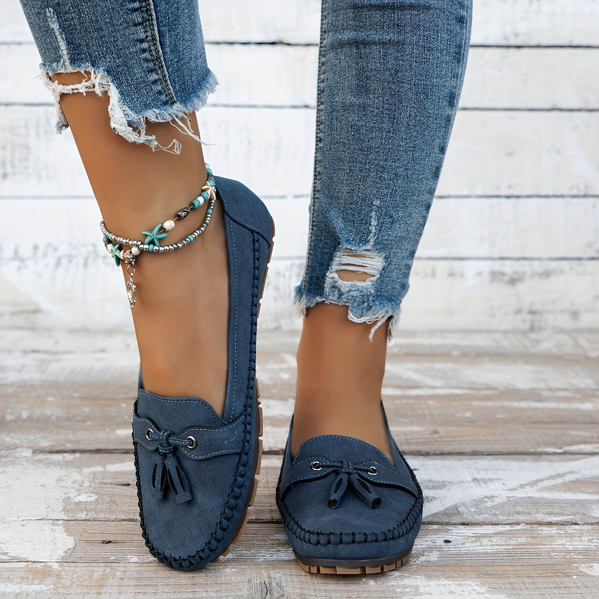 Nadine | Klassiska loafers med tofsdetalj