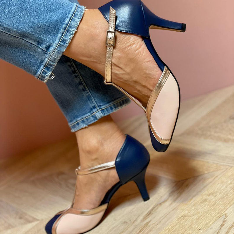 Alessia™ | Färgglada och bekväma T-straps pumps med rund tå