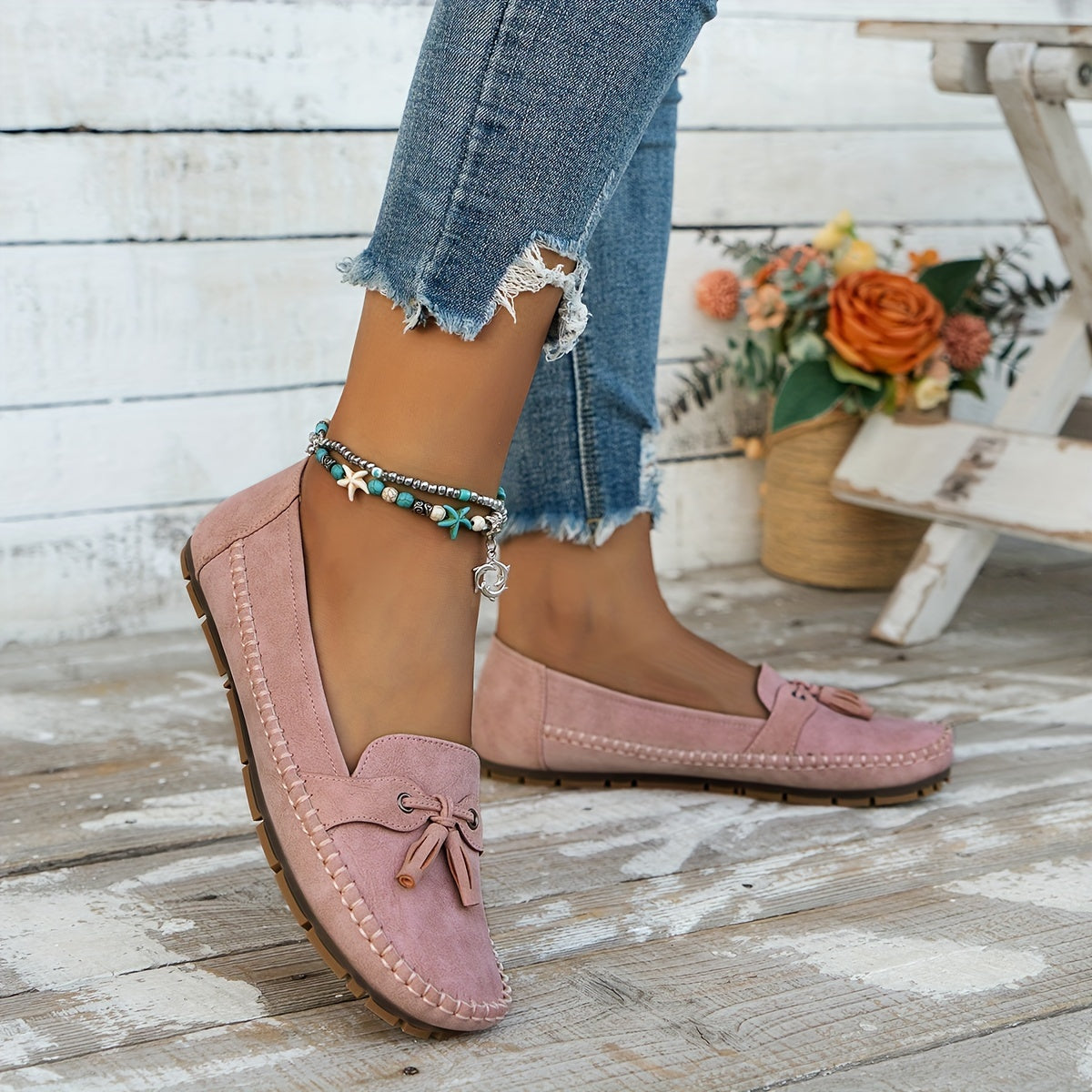 Nadine | Klassiska loafers med tofsdetalj
