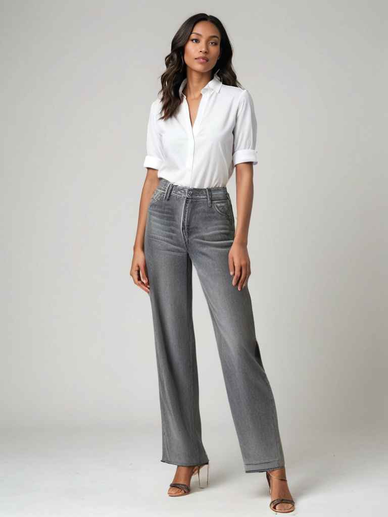Saga | Grå Utställd Jeans