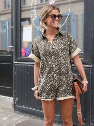 Skjortklänning med leopardprint