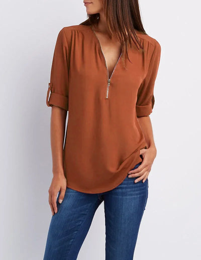 Ronja – Elegant topp med dragkedja
