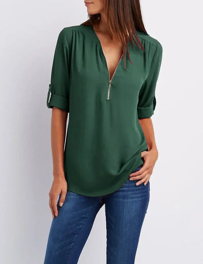 Ronja – Elegant topp med dragkedja