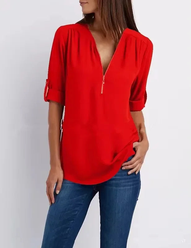 Ronja – Elegant topp med dragkedja