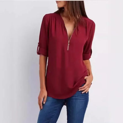 Ronja – Elegant topp med dragkedja