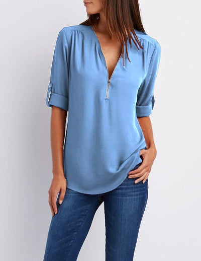 Ronja – Elegant topp med dragkedja