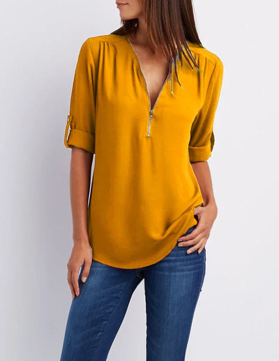 Ronja – Elegant topp med dragkedja