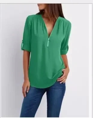 Ronja – Elegant topp med dragkedja