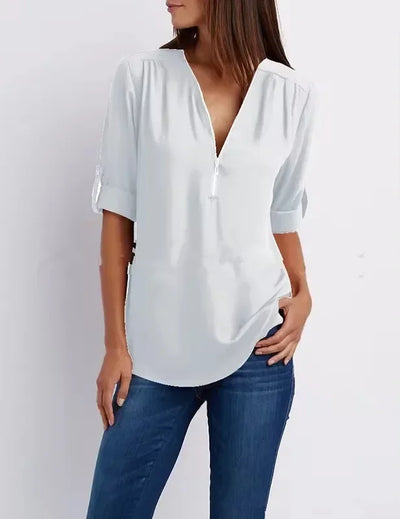 Ronja – Elegant topp med dragkedja