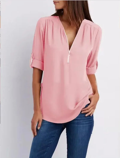 Ronja – Elegant topp med dragkedja