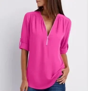 Ronja – Elegant topp med dragkedja