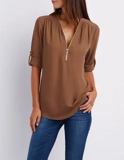 Ronja – Elegant topp med dragkedja