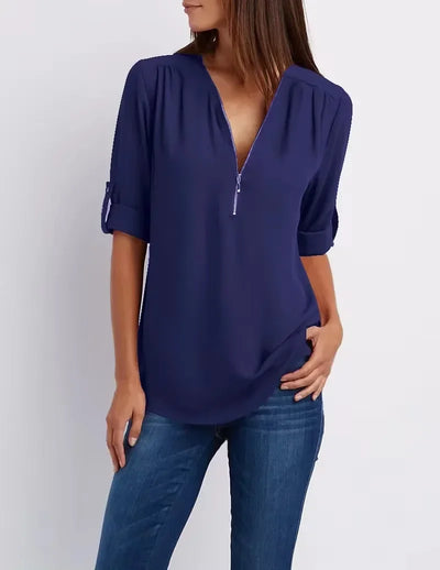 Ronja – Elegant topp med dragkedja