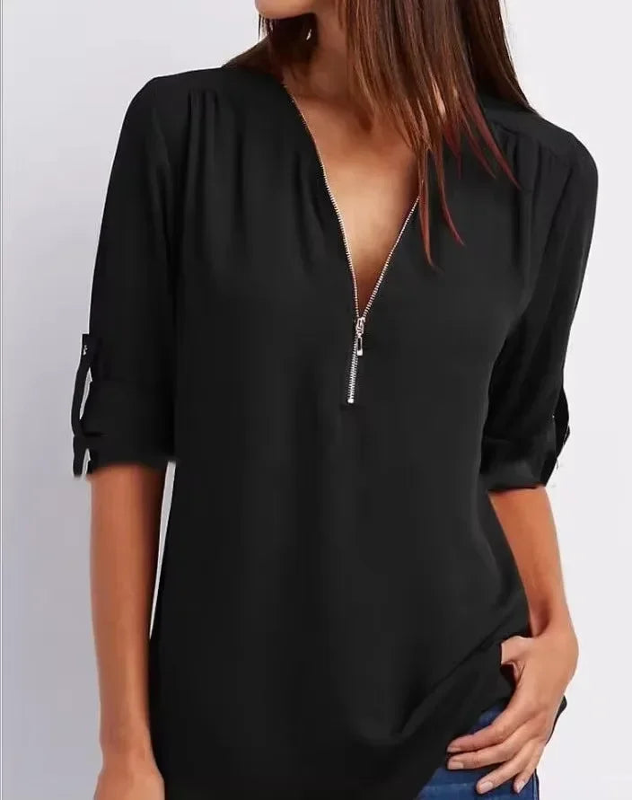 Ronja – Elegant topp med dragkedja