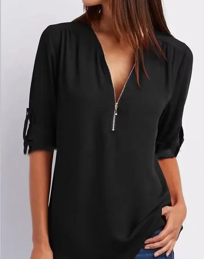 Ronja – Elegant topp med dragkedja