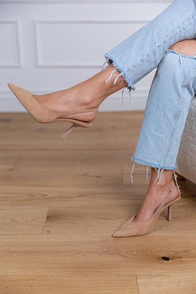 Marlena™ | Nude Slingback-pumps med fin klack