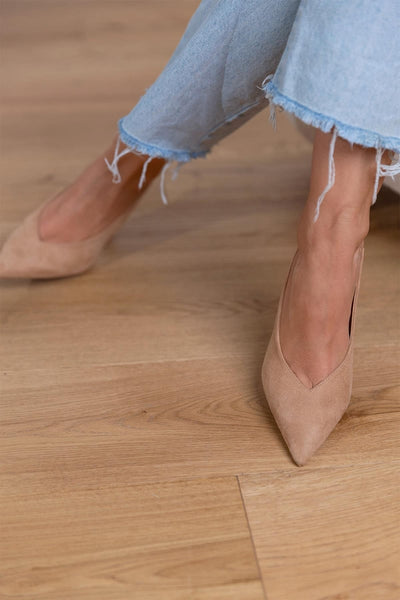 Marlena™ | Nude Slingback-pumps med fin klack